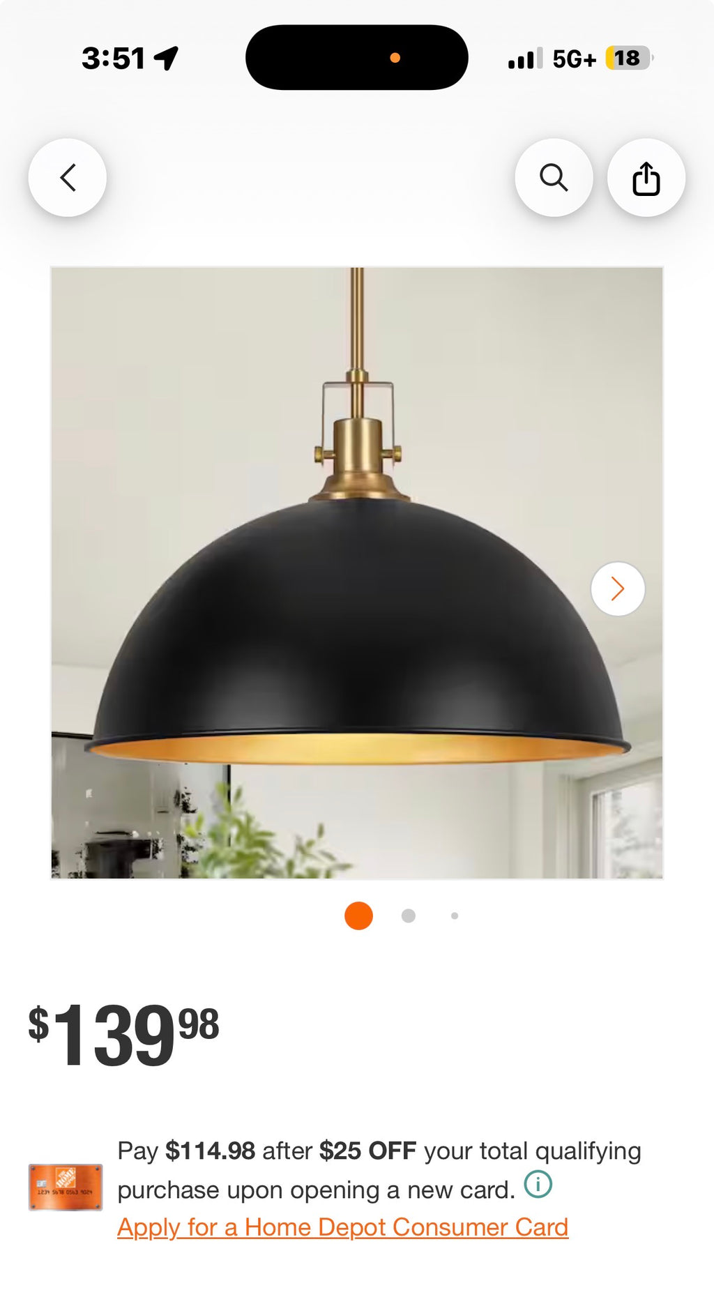 Industrial Single Pendant Light with Metal Dome Shade