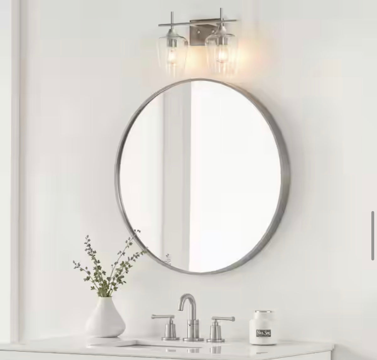 2-Light Brushed Nickel Wall Sconce Vanity Lights