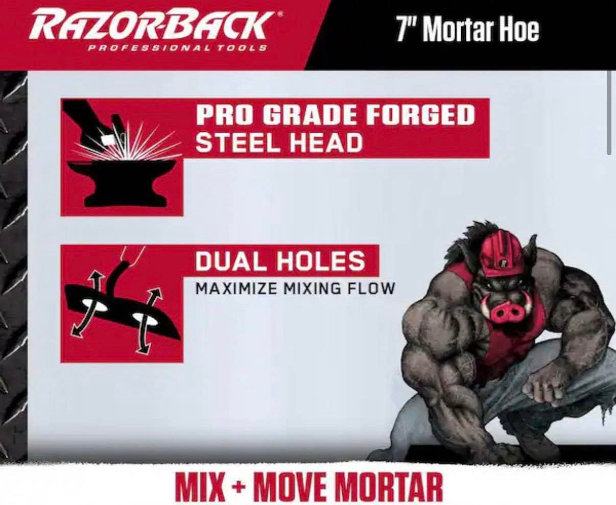 54 in. Forged Gooseneck Mortar Hoe