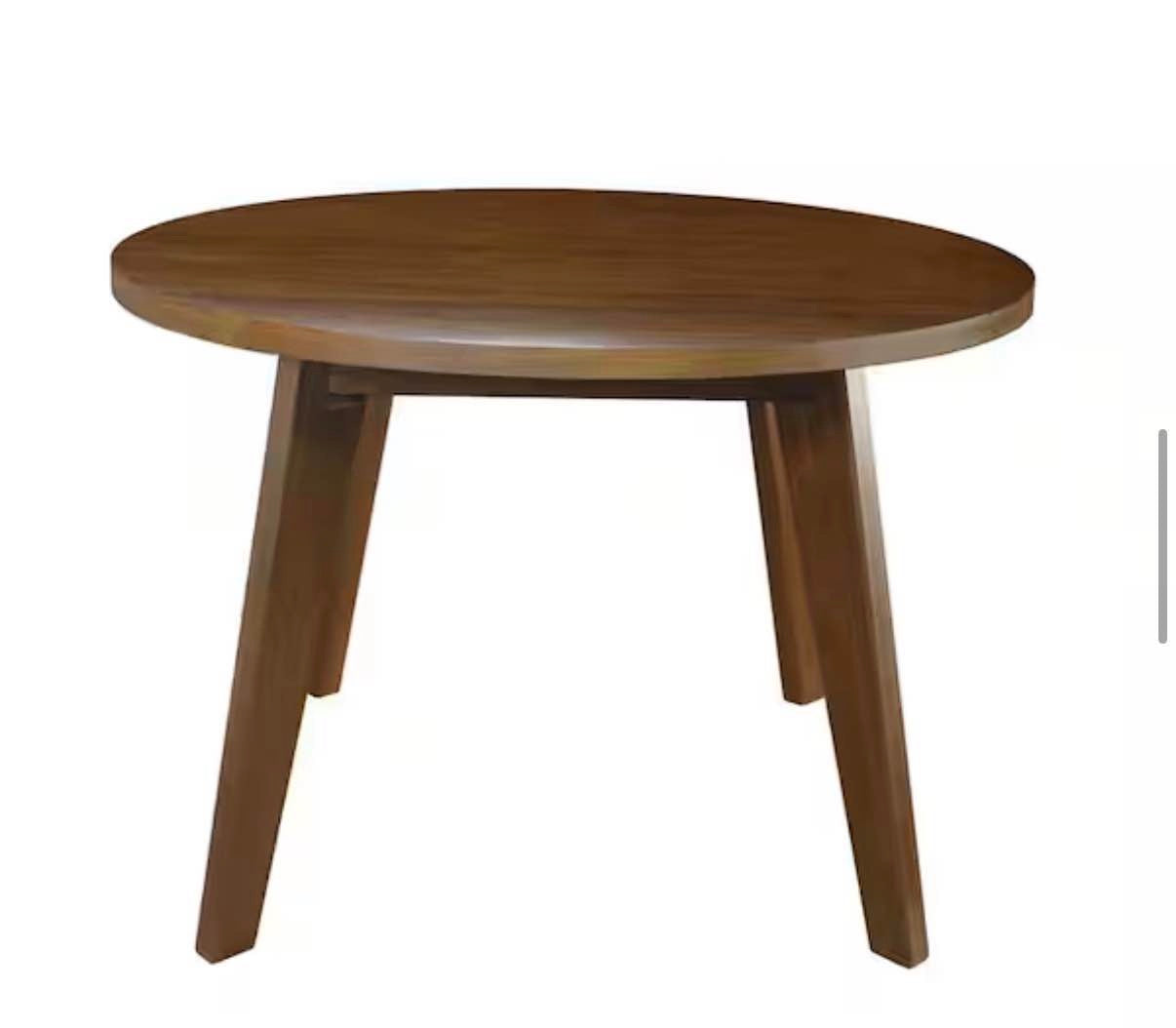 24 in. Walnut Round Hardwood Coffee Table