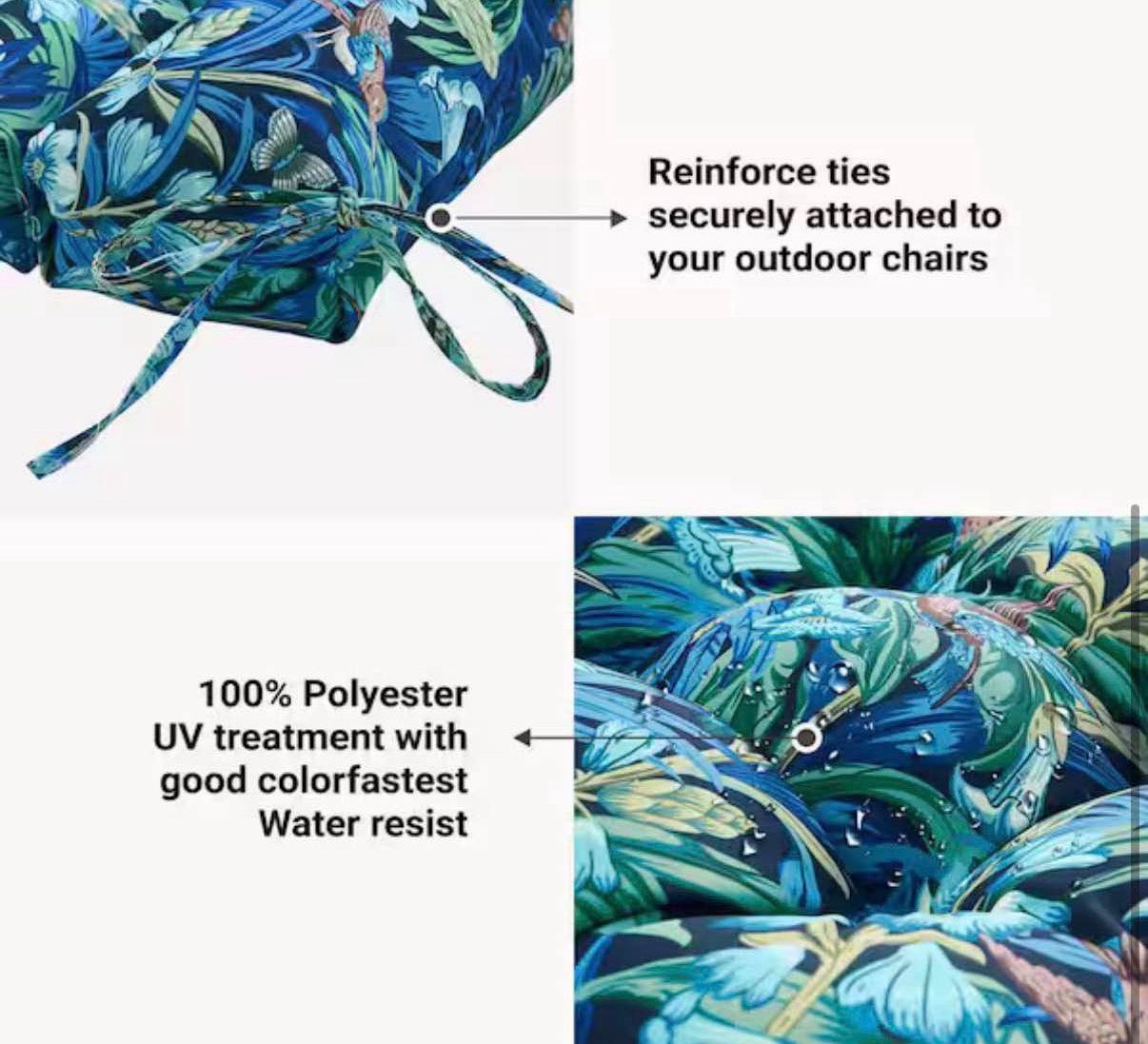 Floral Outdoor Chair Cushion (4 pcs )