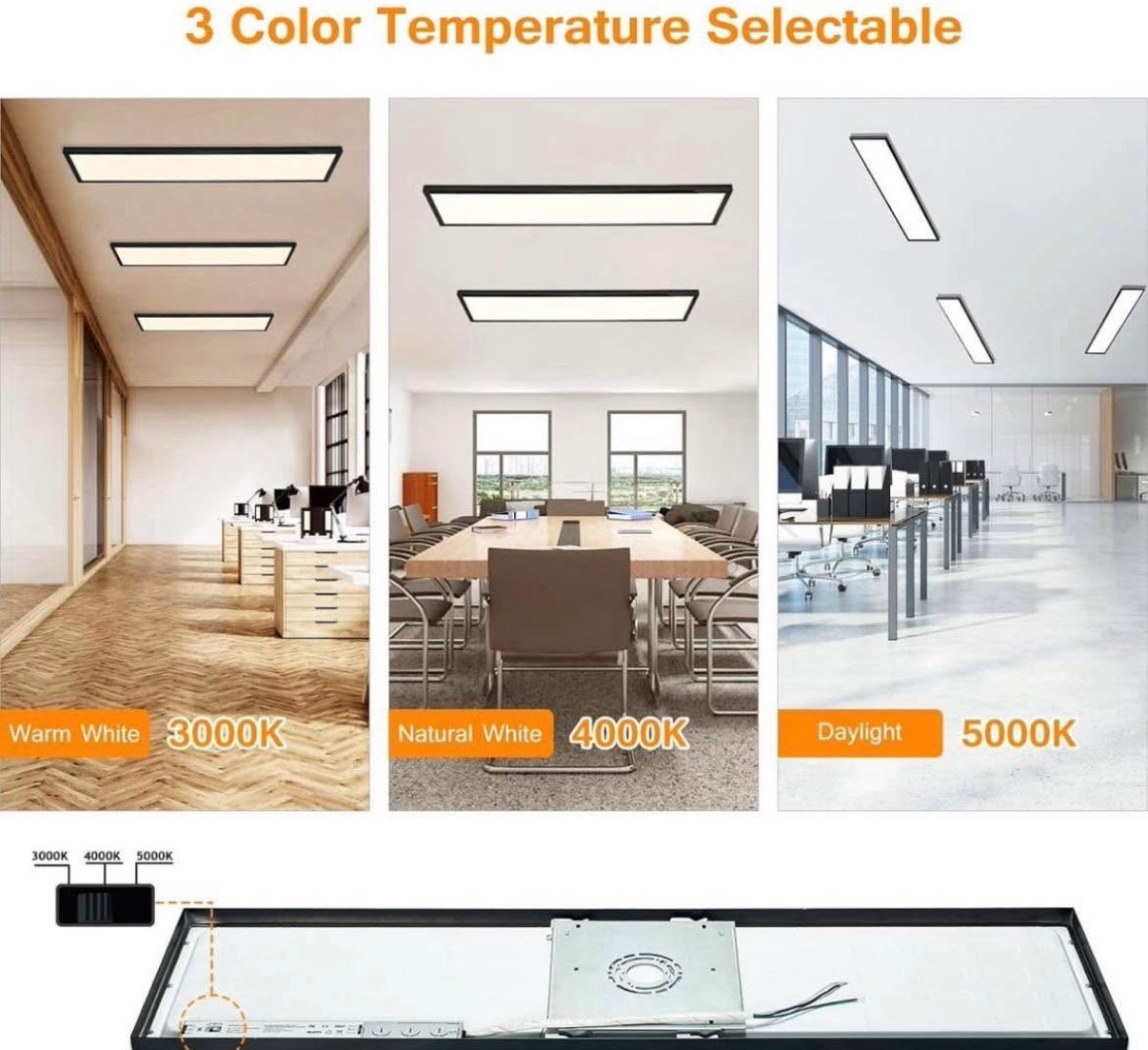 1x4 LED Flat Panel Light Flush Mount 4 pack