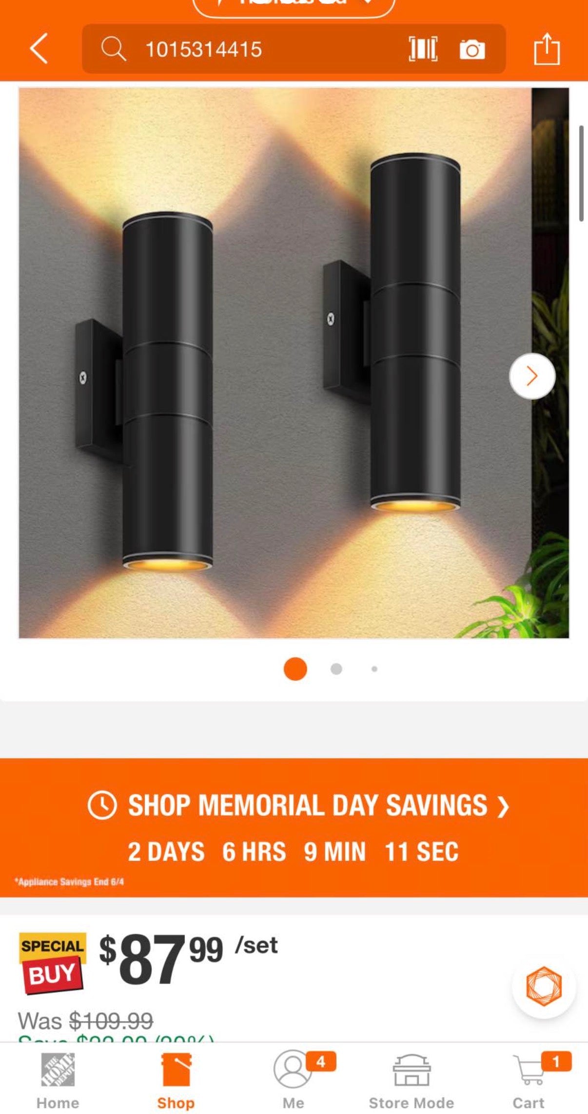 Black 5CCT Integrated LED Outdoor Cylinder Wall Sconce