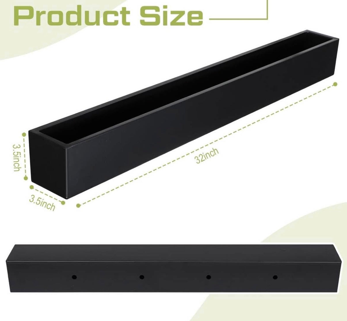32 x 3.5 x 3.5 Inch Long Rectangular Planter Box