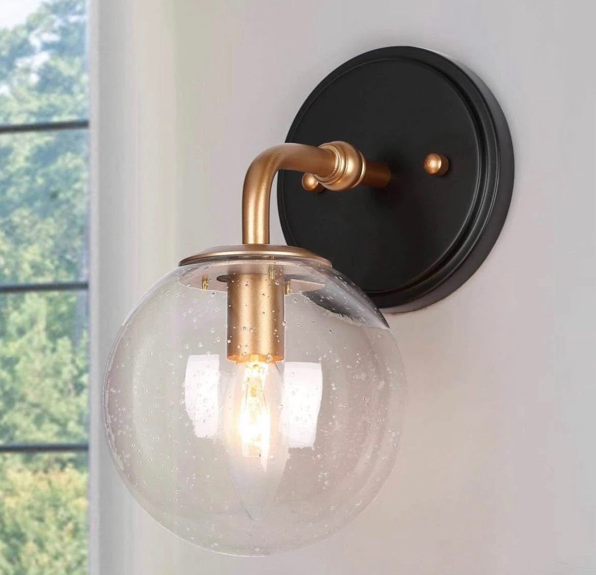 5.5 in. 1-Light Vintage Gold Wall Sconce