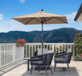 6.5 ft. Square Aluminum Crank and Tilt Outdoor Patio Market Umbrella