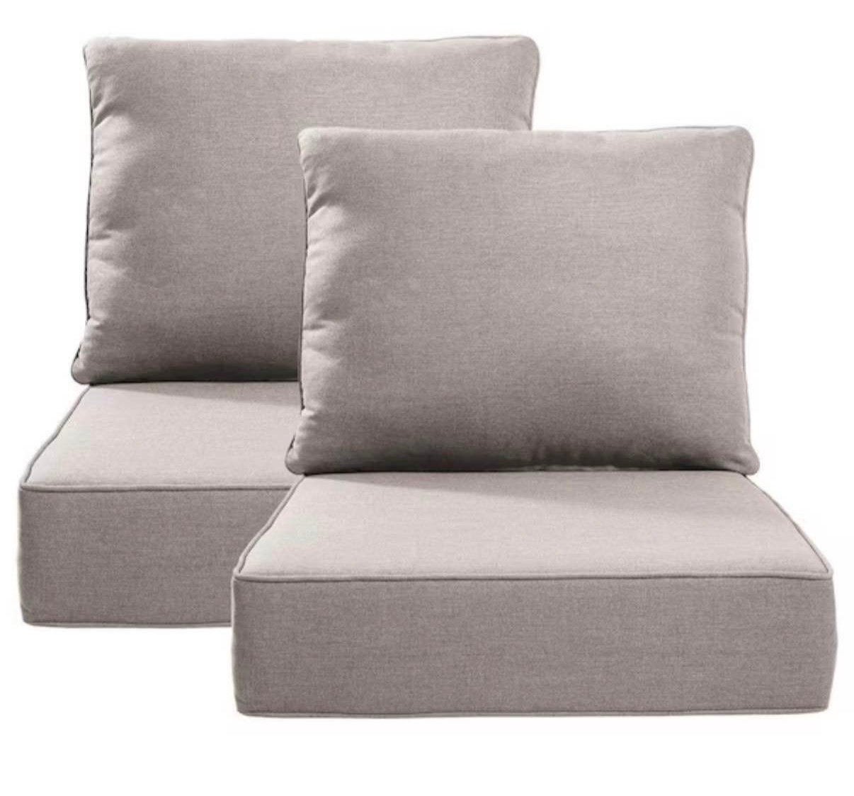 24 in., x 24 in., x 6 in. Outdoor Chair Cushion in Beige