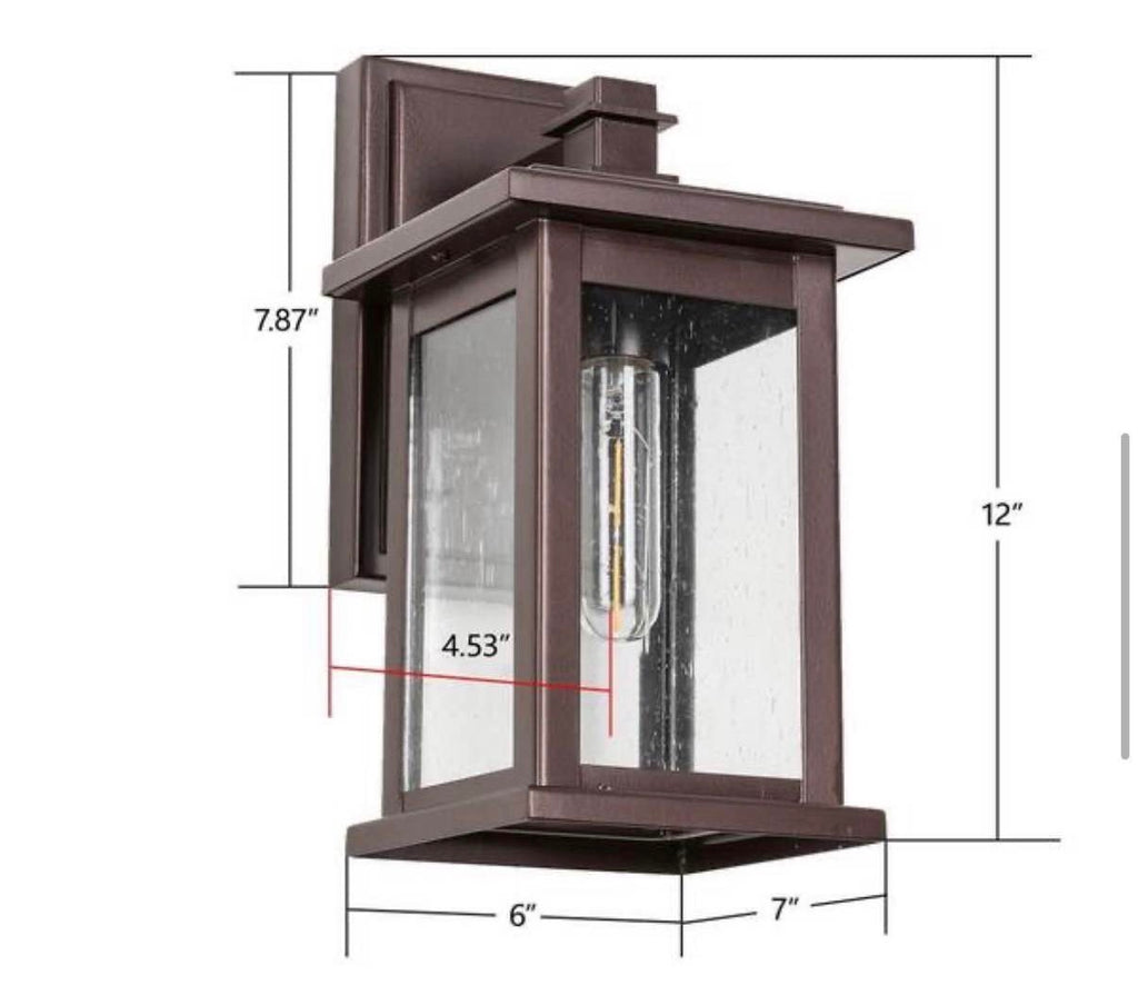1-Light Oil Rubbed Bronze Outdoor Wall Lantern Sconce