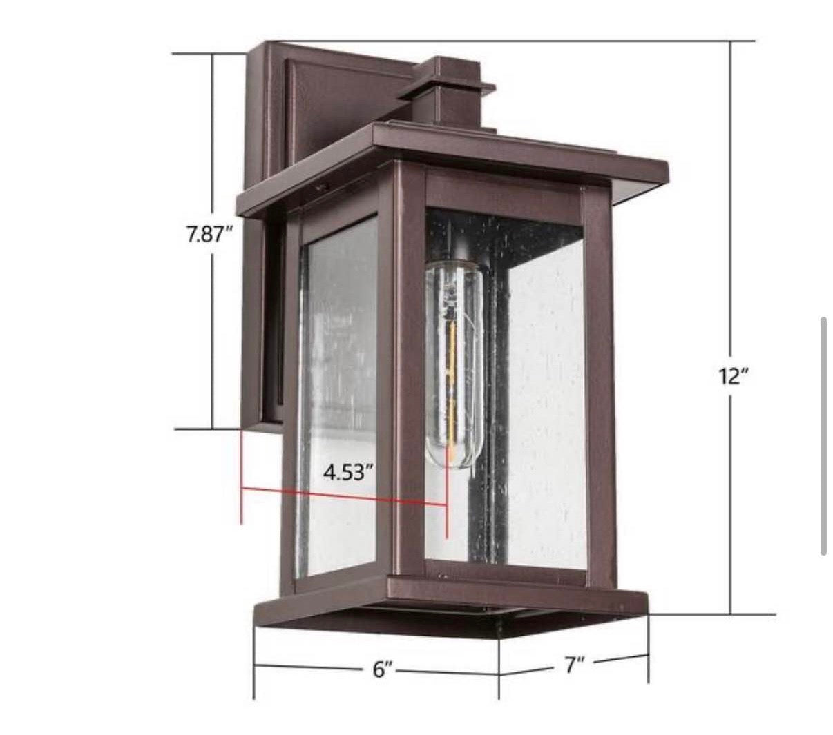 1-Light Oil Rubbed Bronze Outdoor Wall Lantern Sconce