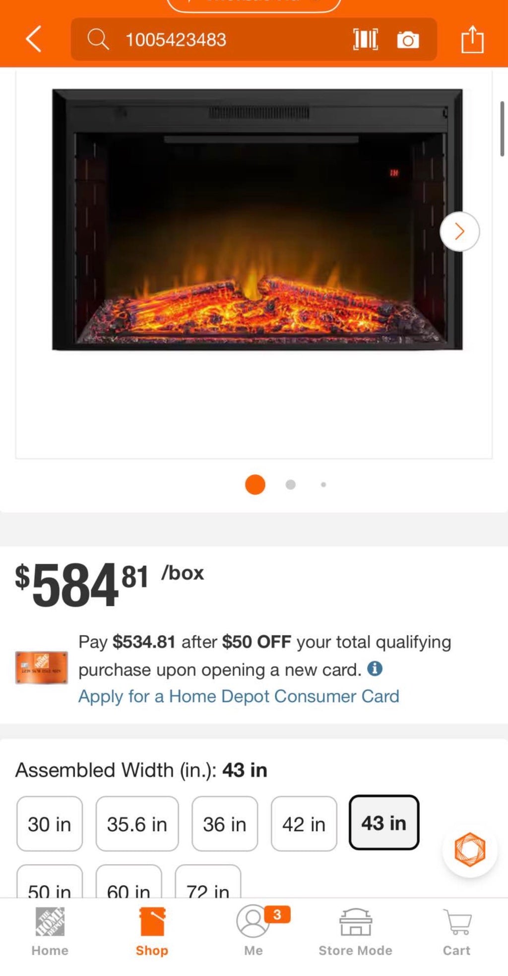 43 in. Classic Brick Background LED Touch Recessed Wall Electric Fireplace