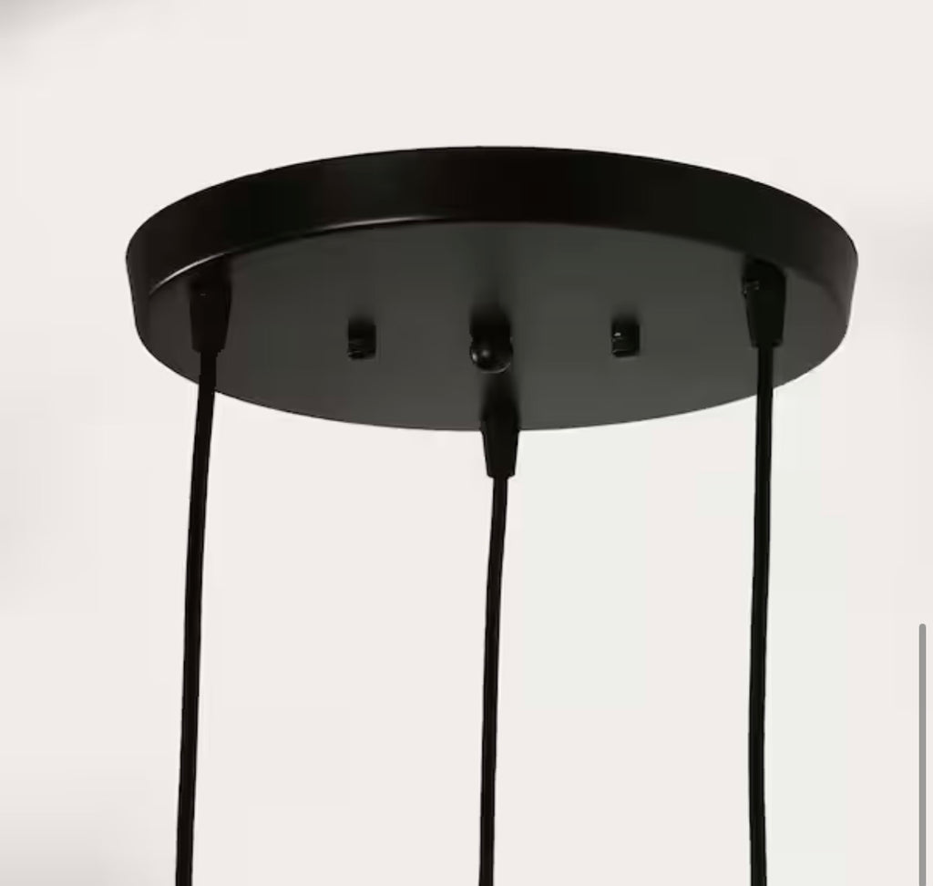 3-Light Black Vintage Cluster Hanging Ceiling Pendant light