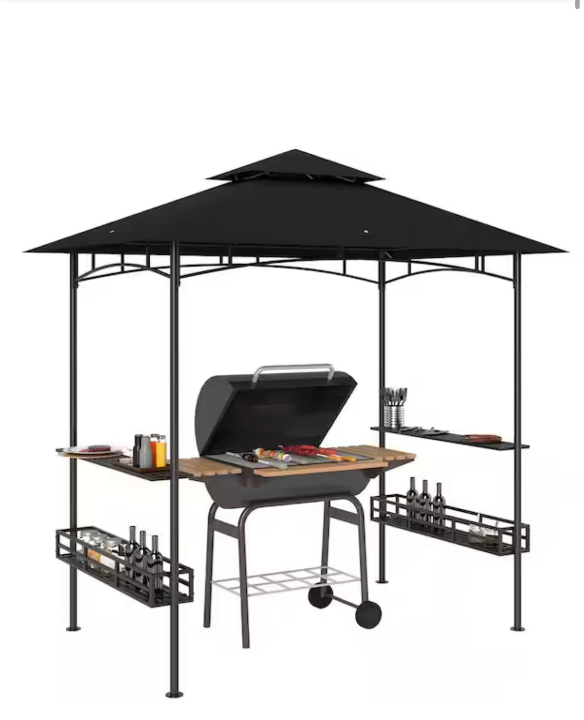 8 ft. x 5 ft. BBQ Gazebo with 2 Side Shelves