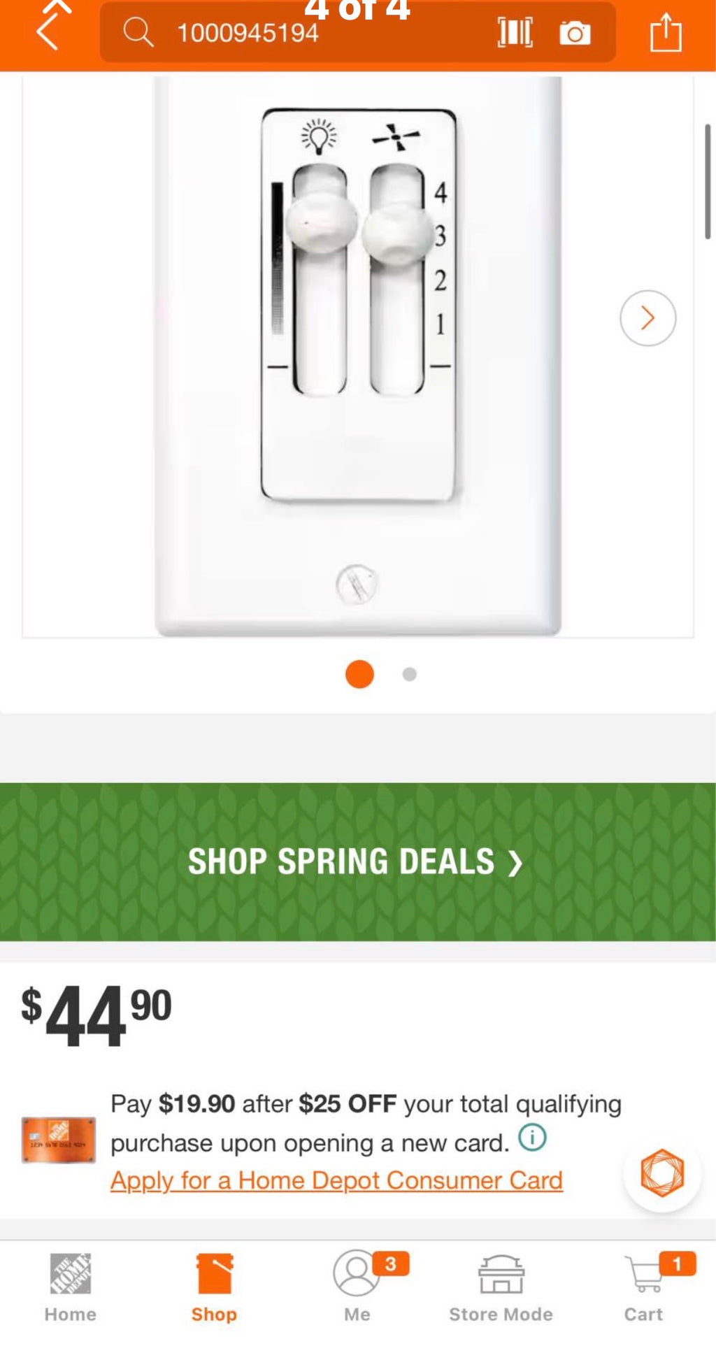 AirPro Ceiling Fan Speed and Lighting Switch