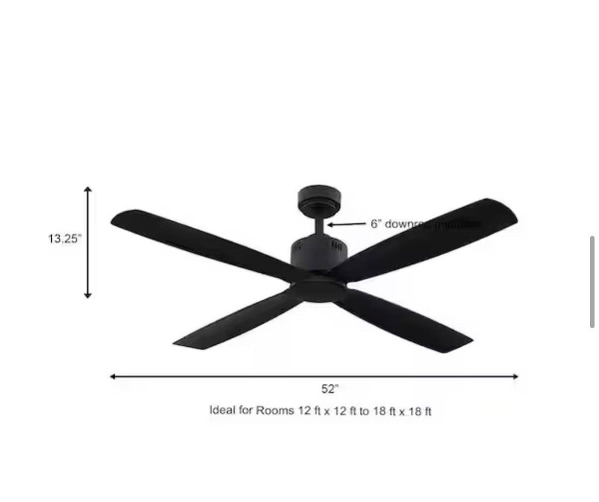 Kitteridge 52 in. Indoor/Outdoor Matte Black Ceiling Fan