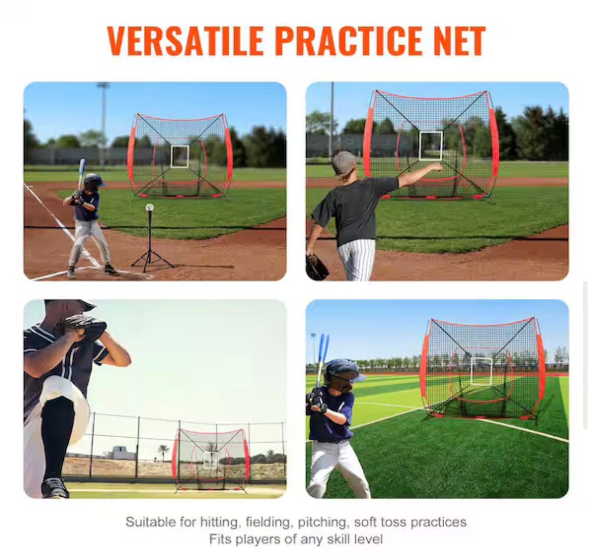 7 ft. x 7 ft. Baseball Softball Practice Net (frame not included)