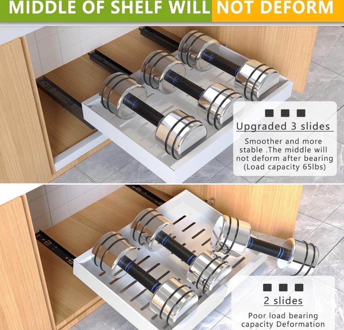 2 Pack Pull Out Cabinet Organizer