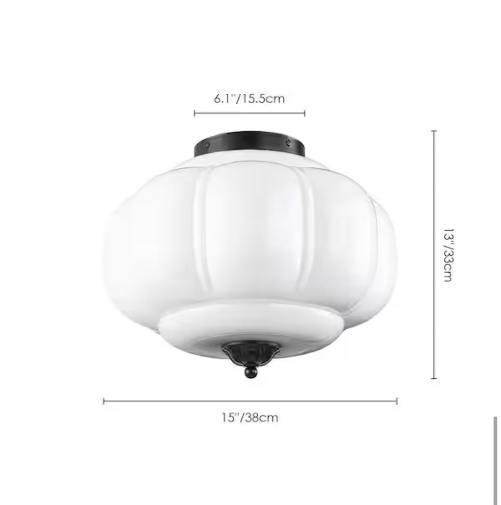 Elizabeth 15" Frosted Glass Semi-Flush Mount Ceiling Light
