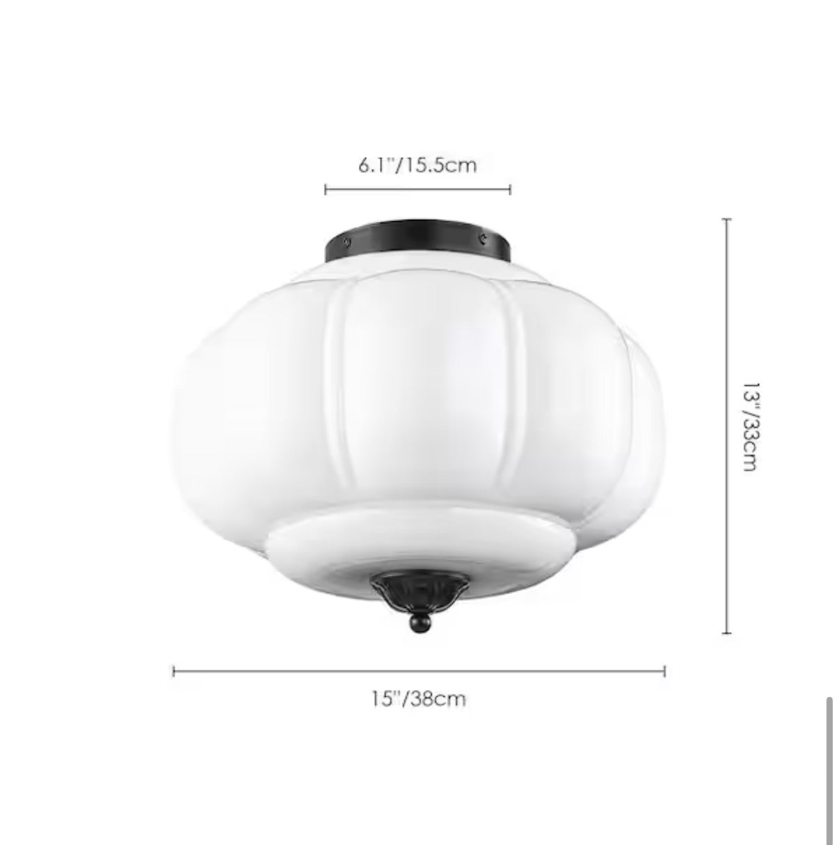 Elizabeth 15" Frosted Glass Semi-Flush Mount Ceiling Light