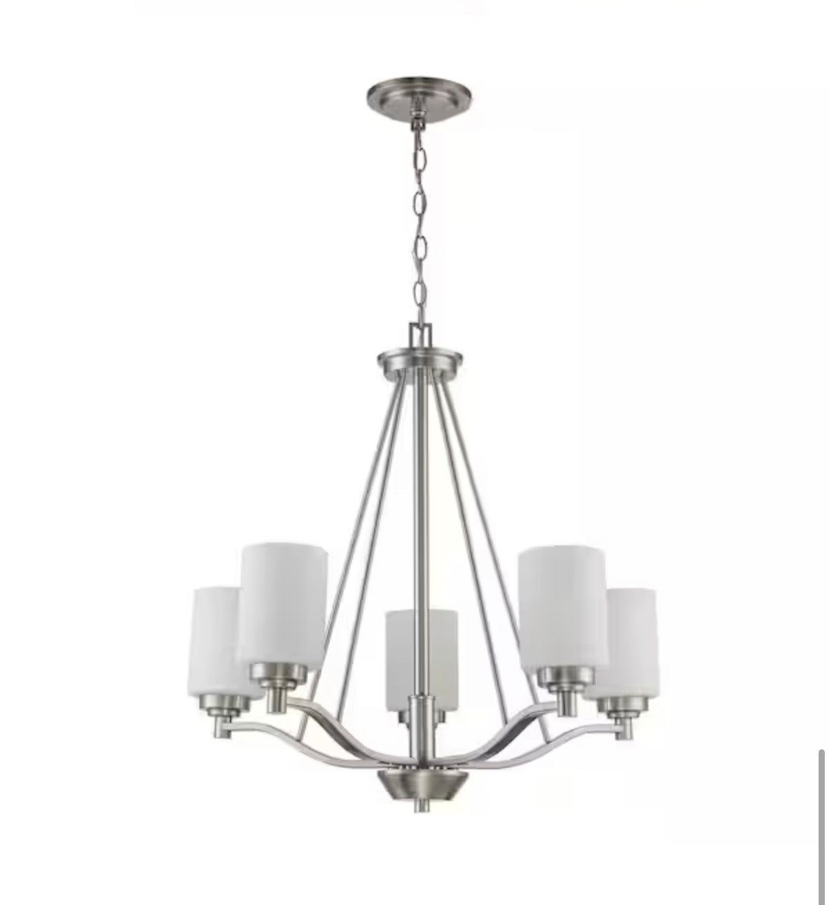 5-Light Brushed Nickel Candle Chandelier Light Fixture