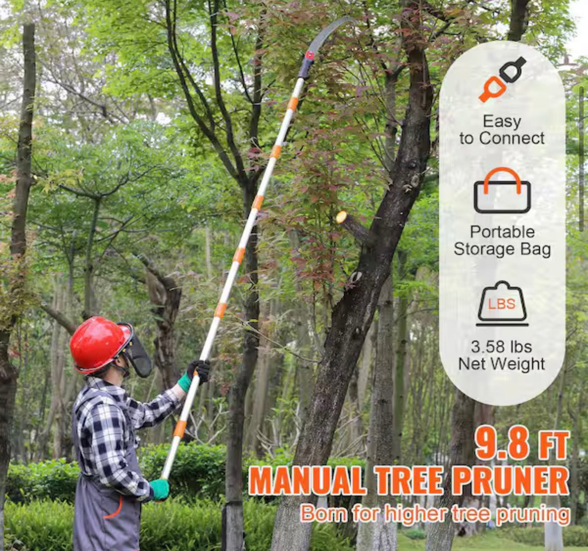 Manual Pole Saw 4.6-9.8 ft. Extensible