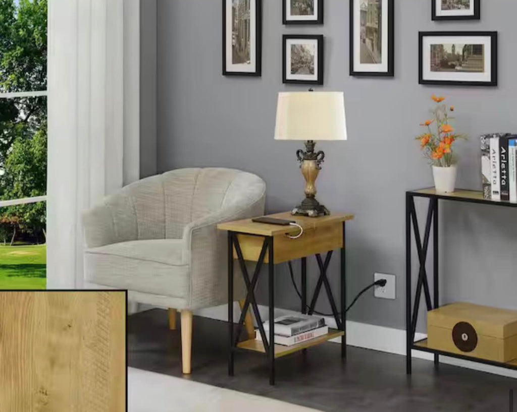 End Table with Flip Top and Charging Station