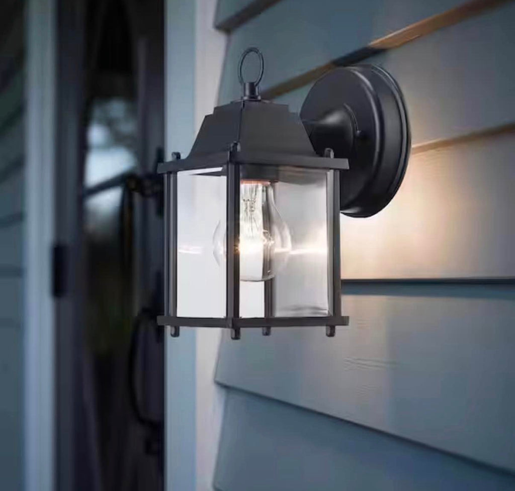 Patrician 1-Light Black Outdoor Wall Light