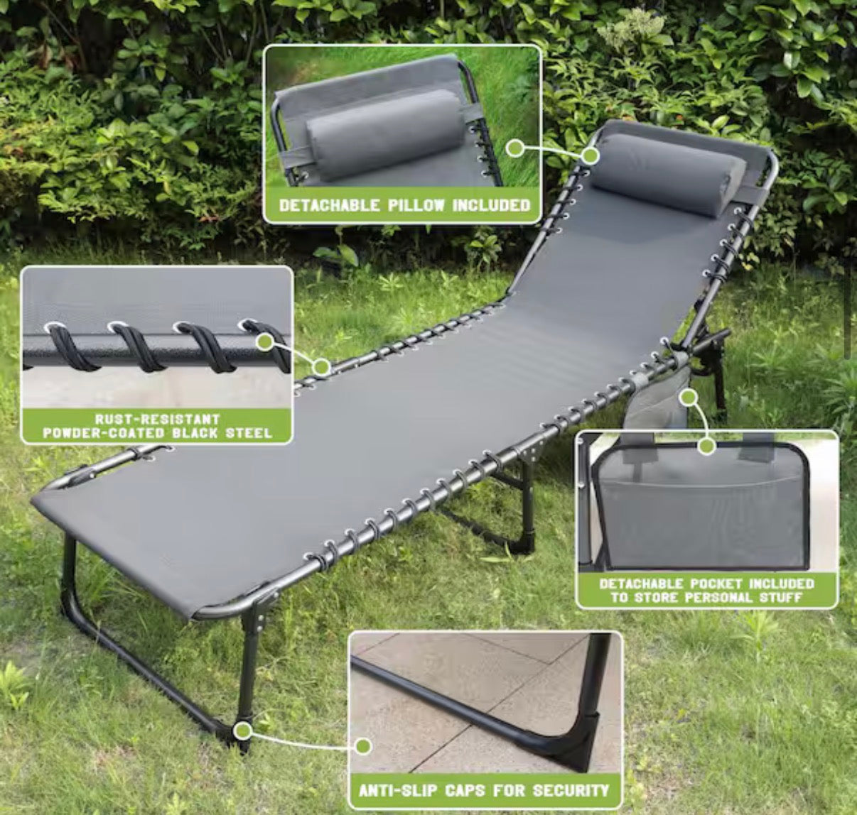 Outdoor Folding Chaise Lounge Chair
