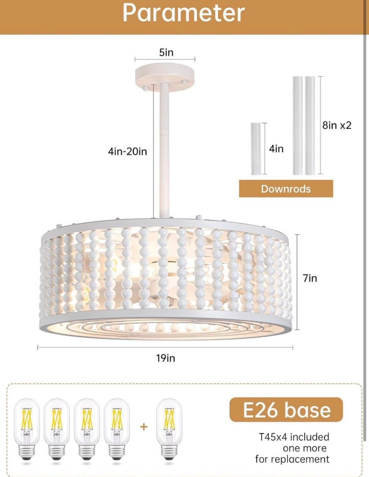 Ceiling Fans with Lights 19"