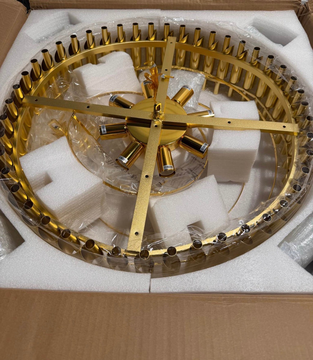 Modern Crystal Gold Chandelier 12 Lights