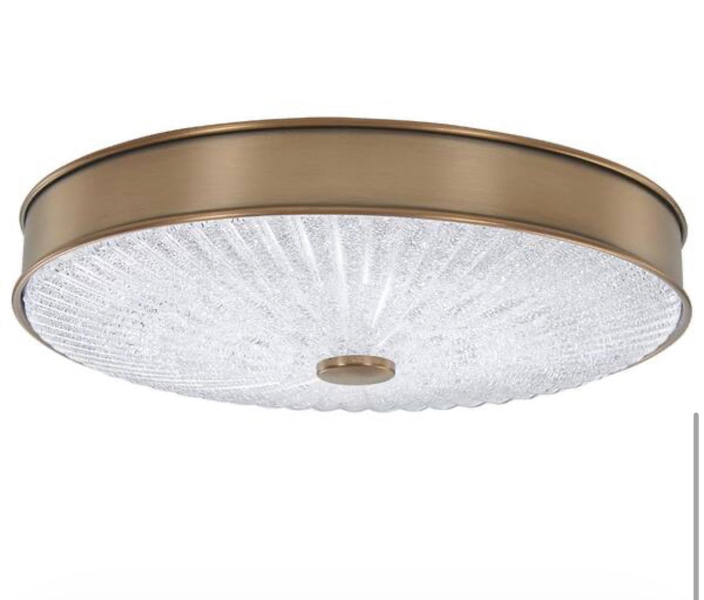 11.75 in. 1-Light Aged Brass LED Flush Mount