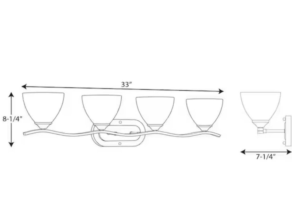 vanity light Laird Collection 33 in. 4-Light Brushed Nickel vanity light