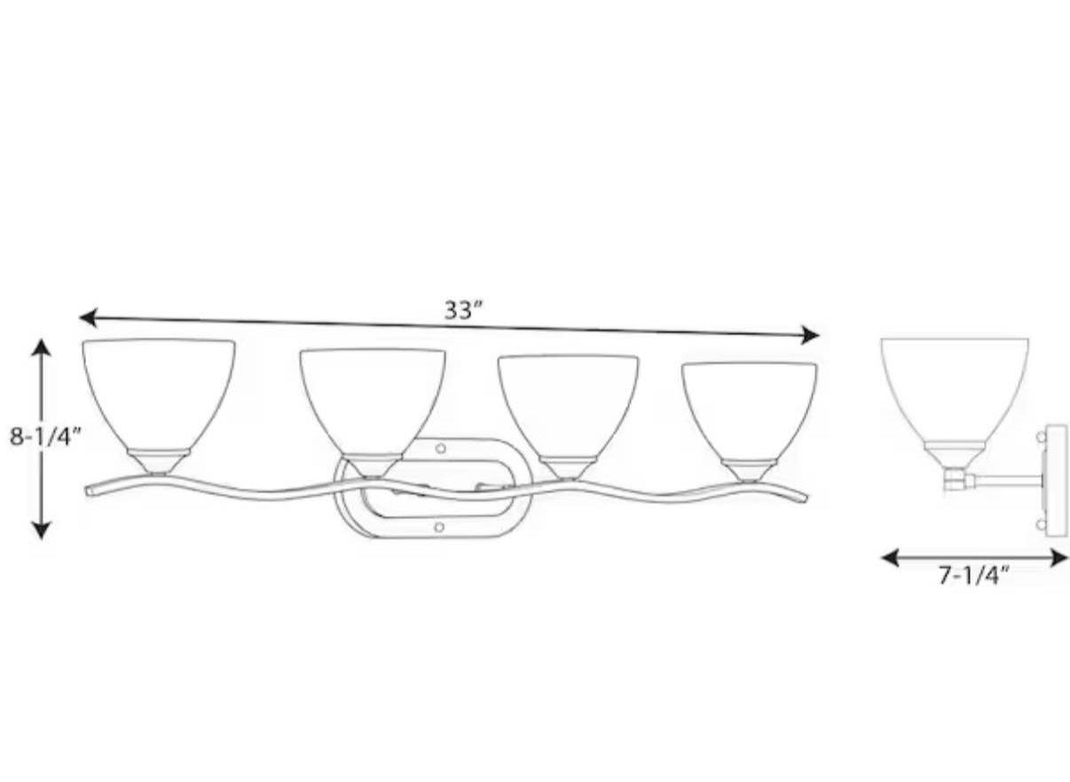 vanity light Laird Collection 33 in. 4-Light Brushed Nickel vanity light