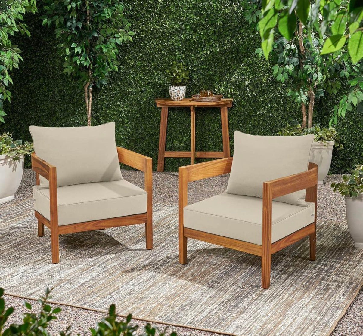 Favoyard Outdoor Seat Cushion Set 22 x 22 Inch