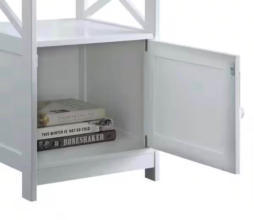 Oxford End Table with Storage Cabinet and Shelf