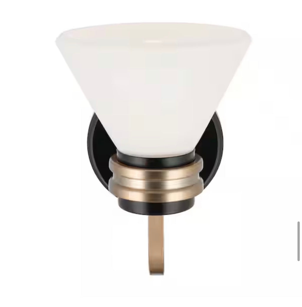 Farum  Black with Champagne Bronze Bathroom Wall Sconce Light