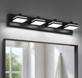 4-Light Black LED Bathroom Vanity Light
