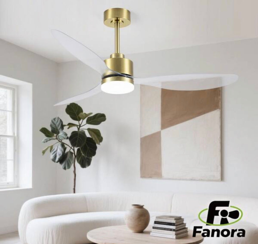 52 in. 3 Clear Blades LED Gold Ceiling Fan