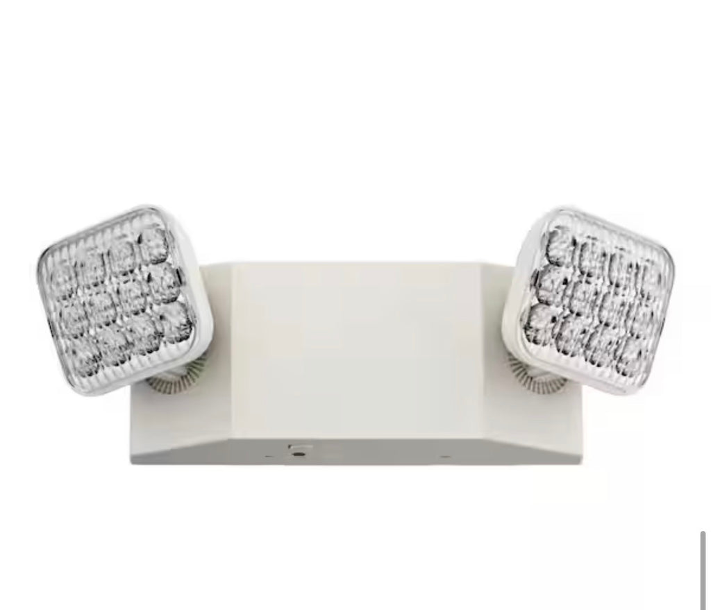 Integrated LED White Emergency Light Fixture with Battery