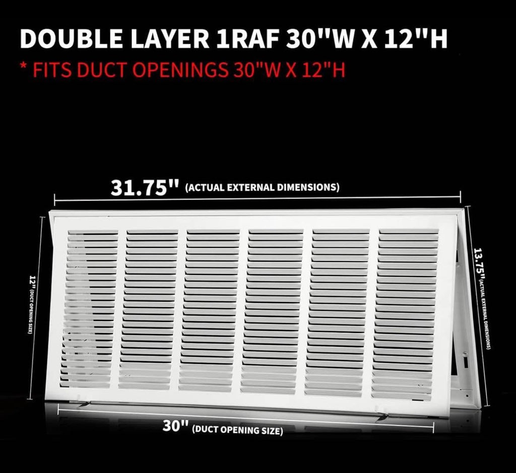 Return Vent Cover 30 X 12 [Duct Opening Size]
