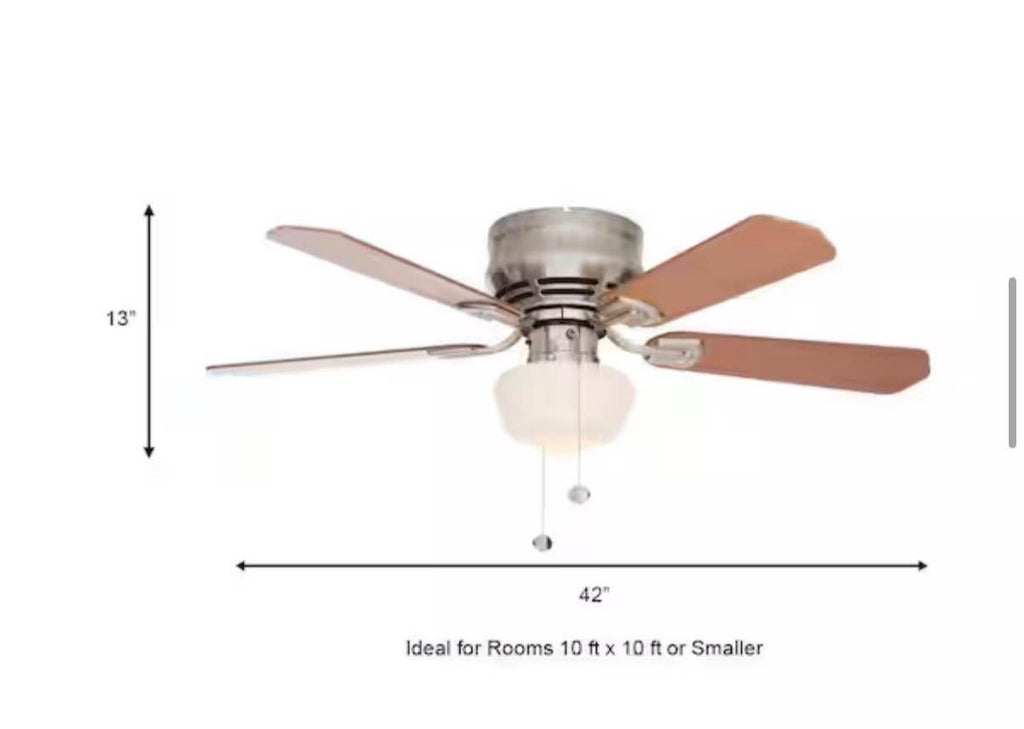 42 in. Indoor Brushed Nickel Ceiling Fan with Light Kit