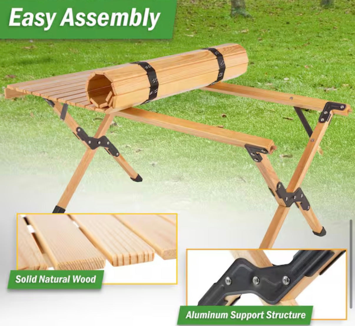 Portable Camping Wood Picnic Table