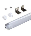 Corner Mount Tape Light Channel Silver 5-Pack