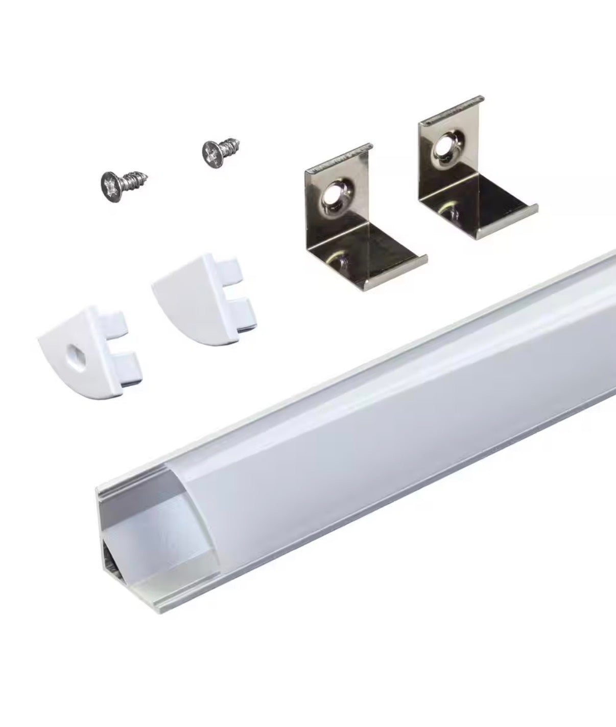 Corner Mount Tape Light Channel Silver 5-Pack
