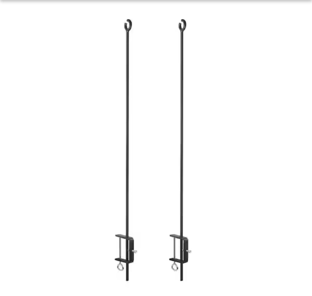 46 in. H Outdoor O-Hook Railing Poles for String Lights (Set of 2)