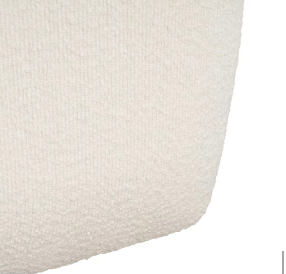Yzabella White Boucle Fabric Upholstered Ottoman
