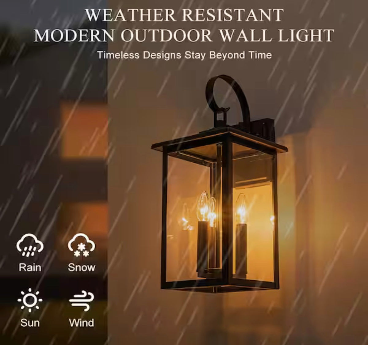 19.7 in. H 3-Light Dusk to Dawn Outdoor Wall Lantern Scone