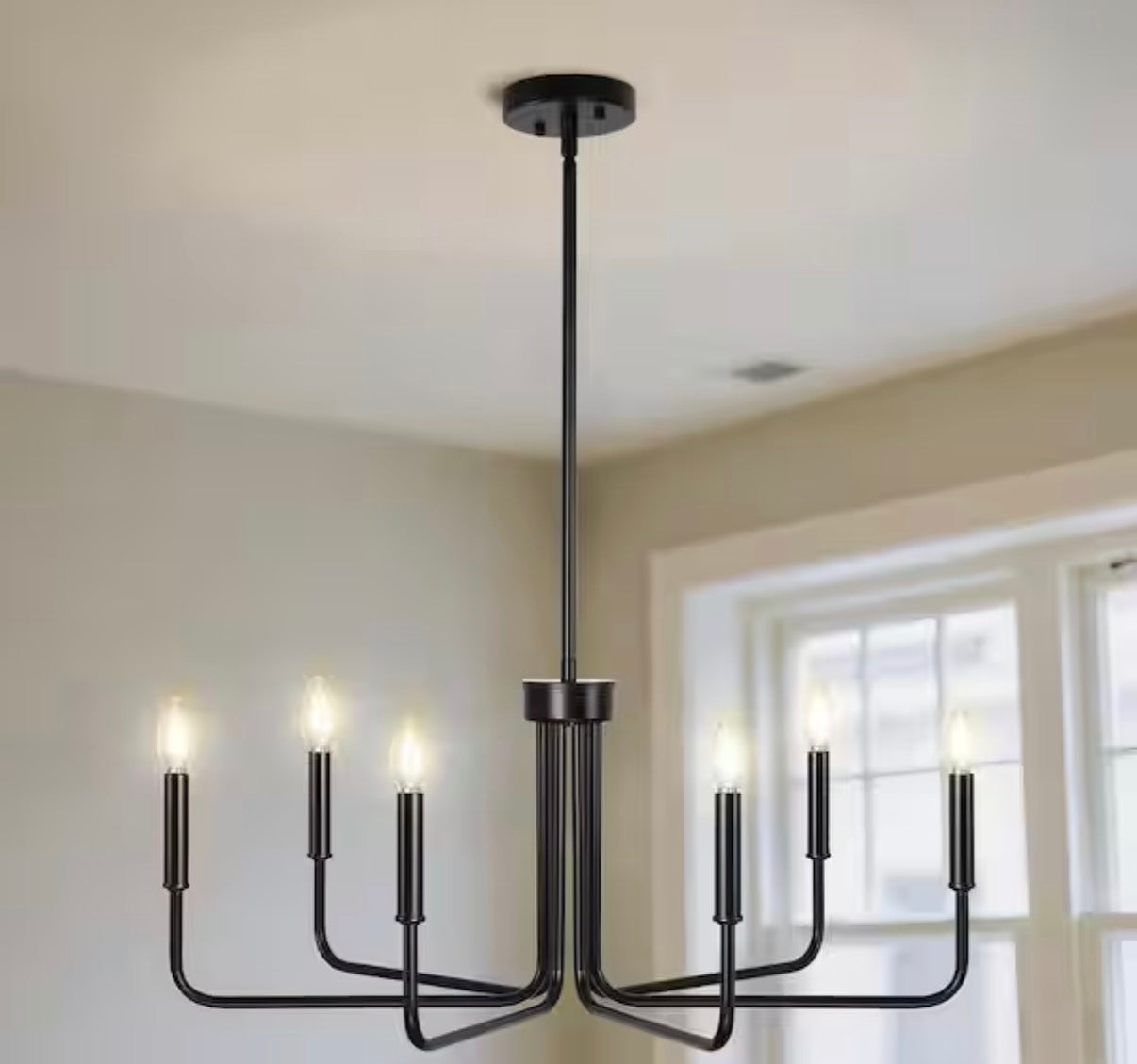 28 in. 6-Light Black Farmhouse Chandelier