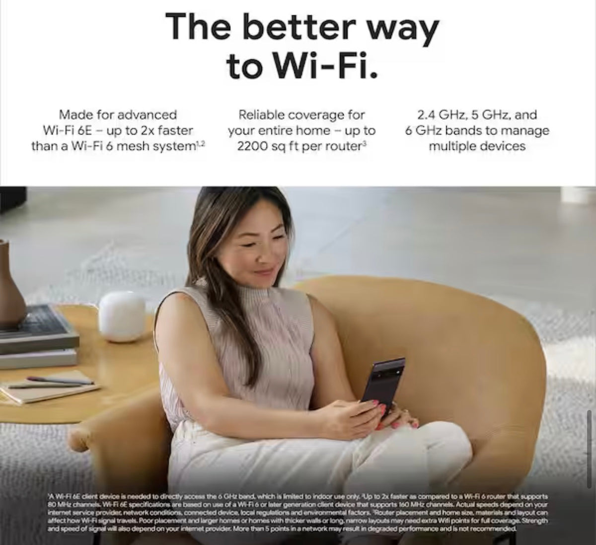 Google Nest Wifi Pro (Wi-Fi 6E) - Snow