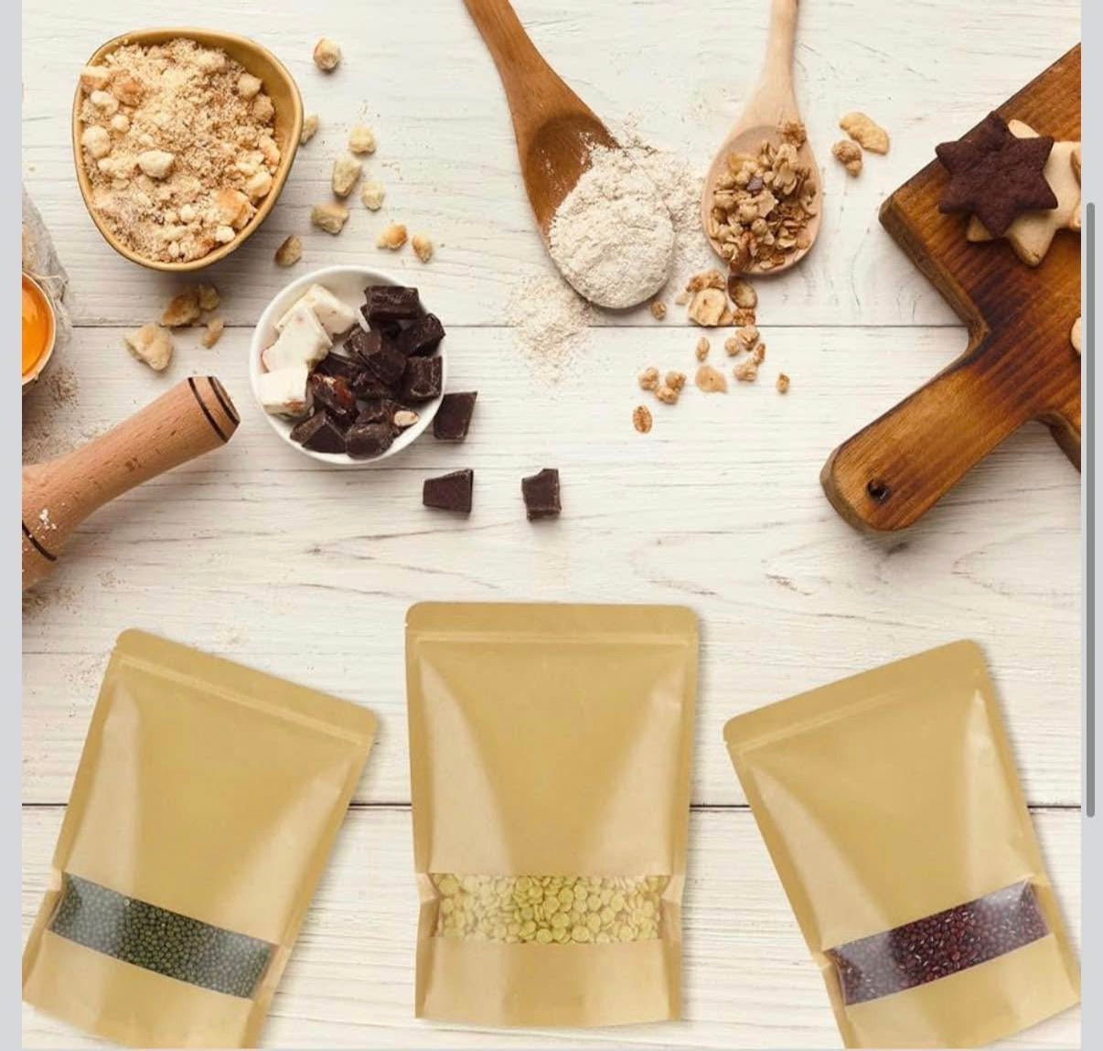 150 Pcs Kraft Bags with Window 11.5 x 15.5 Inch