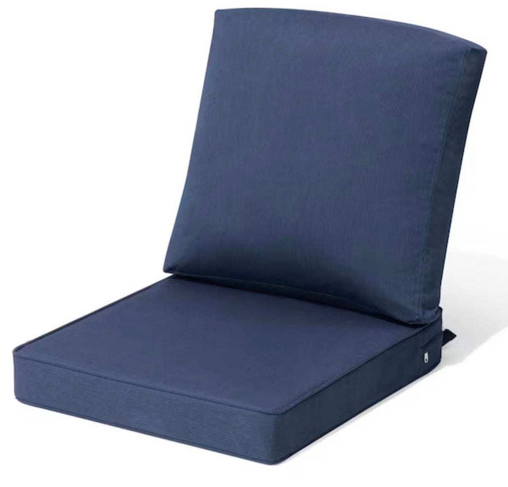 21 in. x 22 in. Outdoor Chair Cushion in Navy Blue